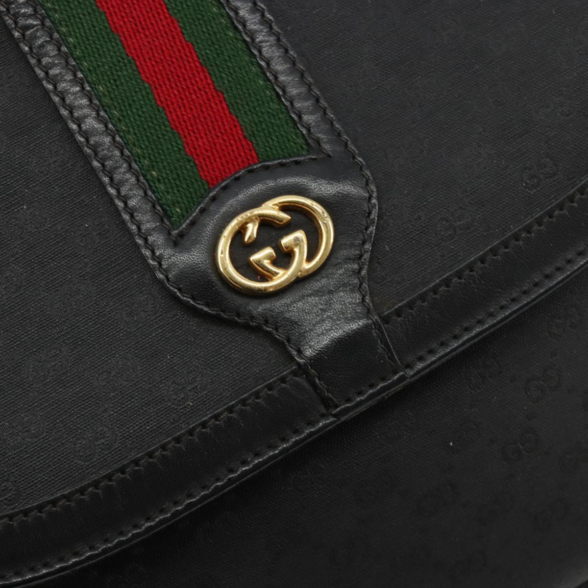 GUCCI Micro GG Supreme Web Sherry Line Bag PVC Black 001 115 0914 Auth 182409