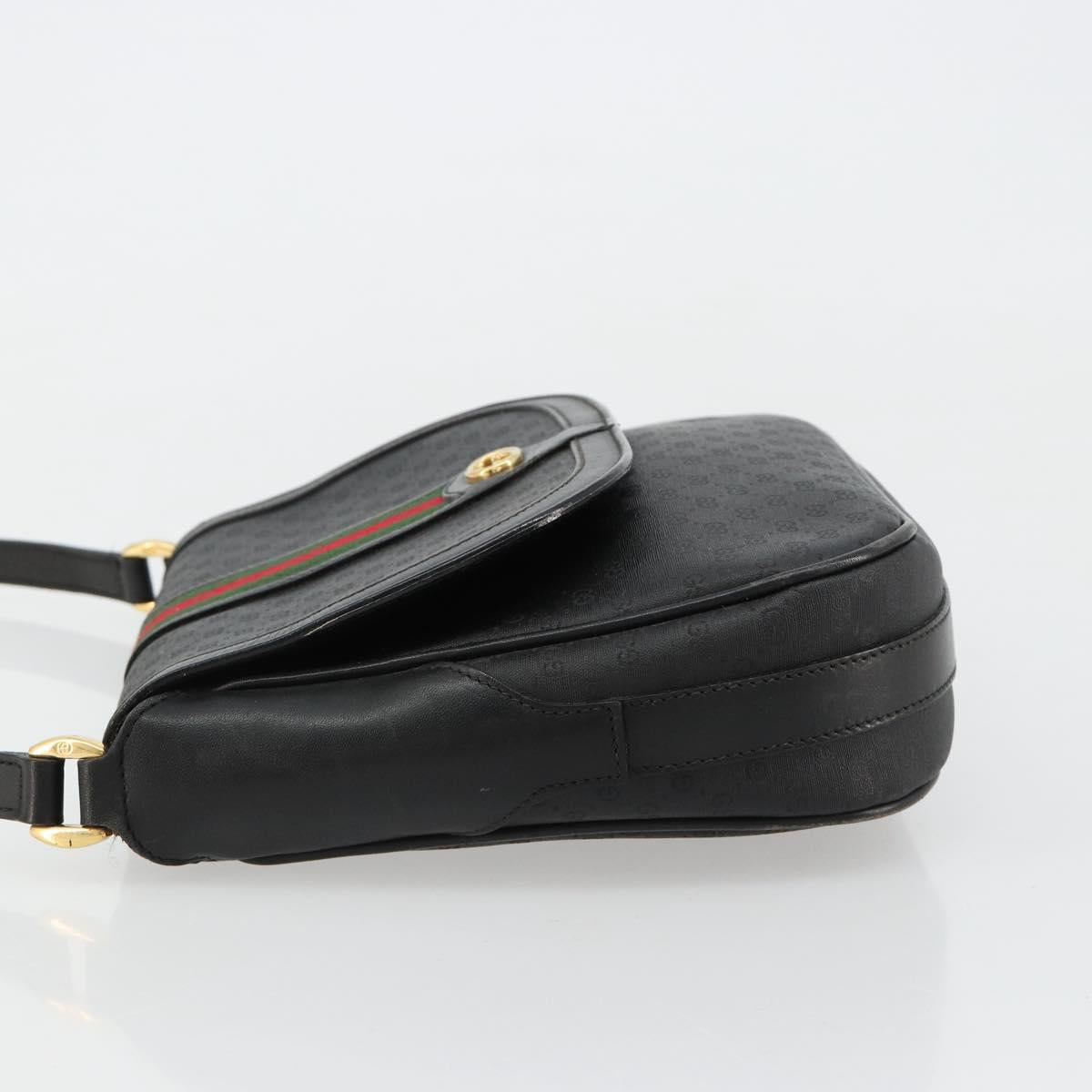 GUCCI Micro GG Supreme Web Sherry Line Bag PVC Black 001 115 0914 Auth 182409