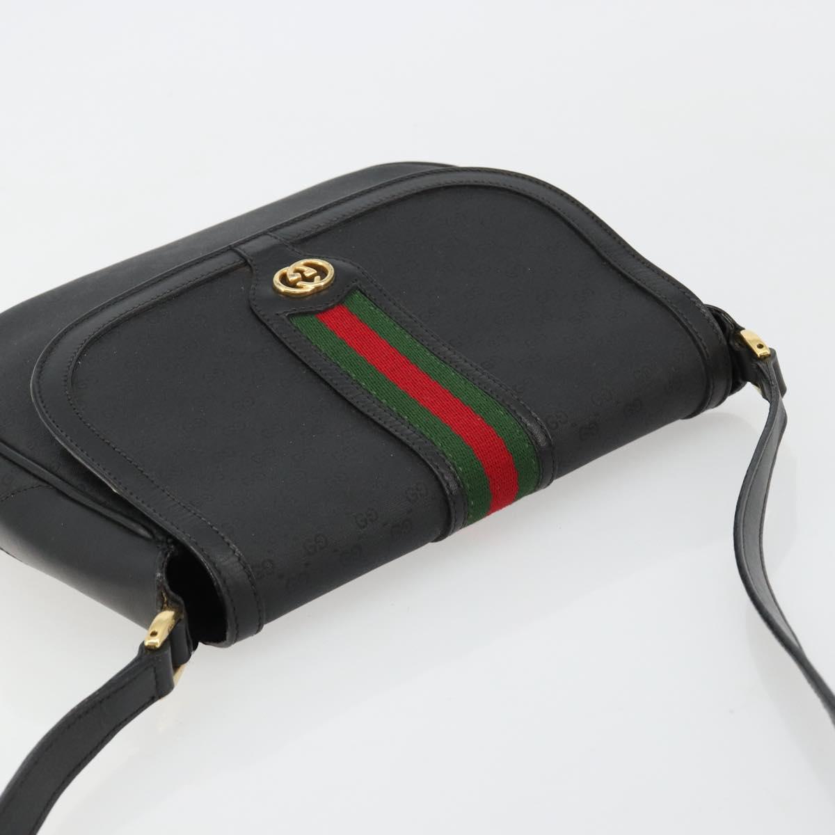 GUCCI Micro GG Supreme Web Sherry Line Bag PVC Black 001 115 0914 Auth 182409