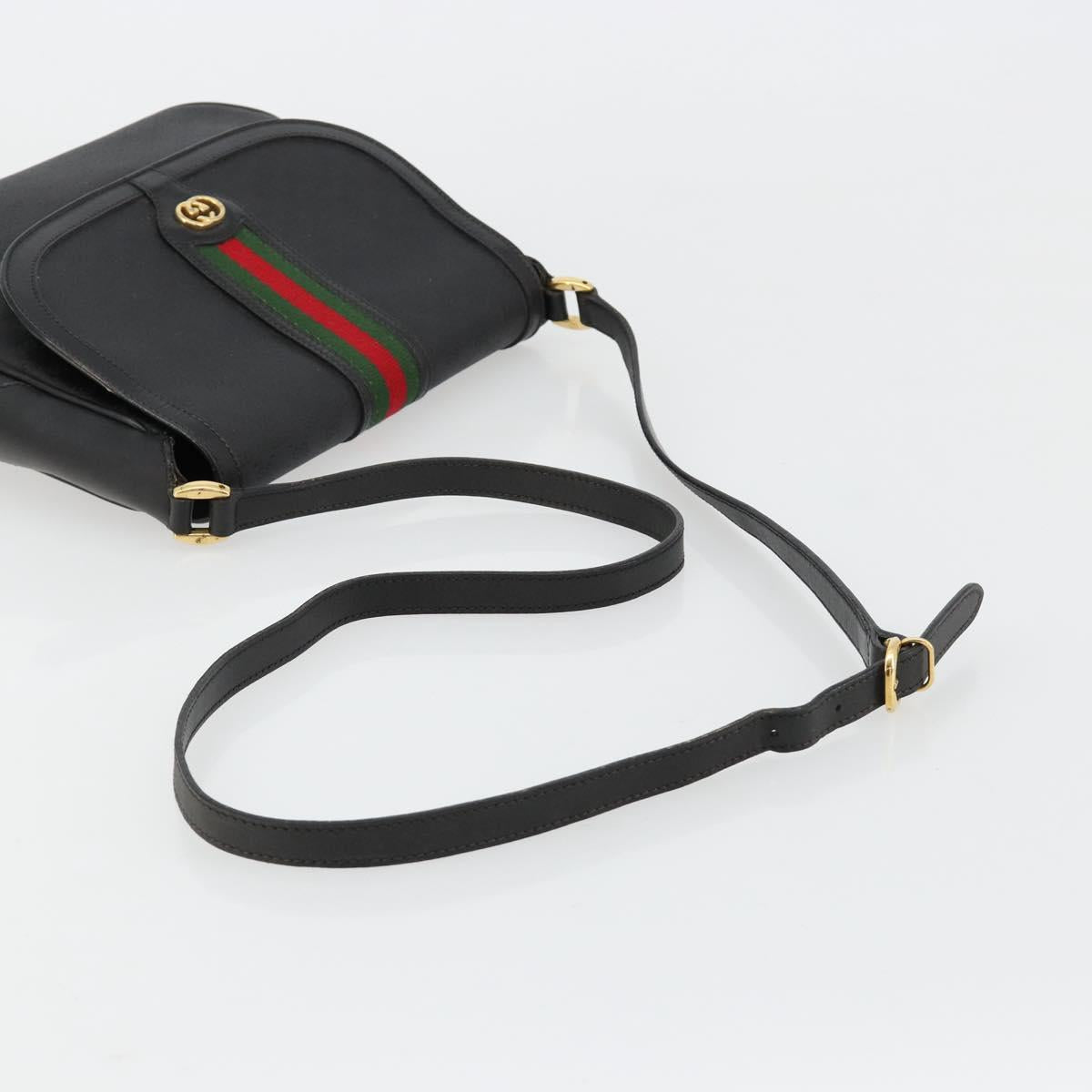 GUCCI Micro GG Supreme Web Sherry Line Bag PVC Black 001 115 0914 Auth 182409