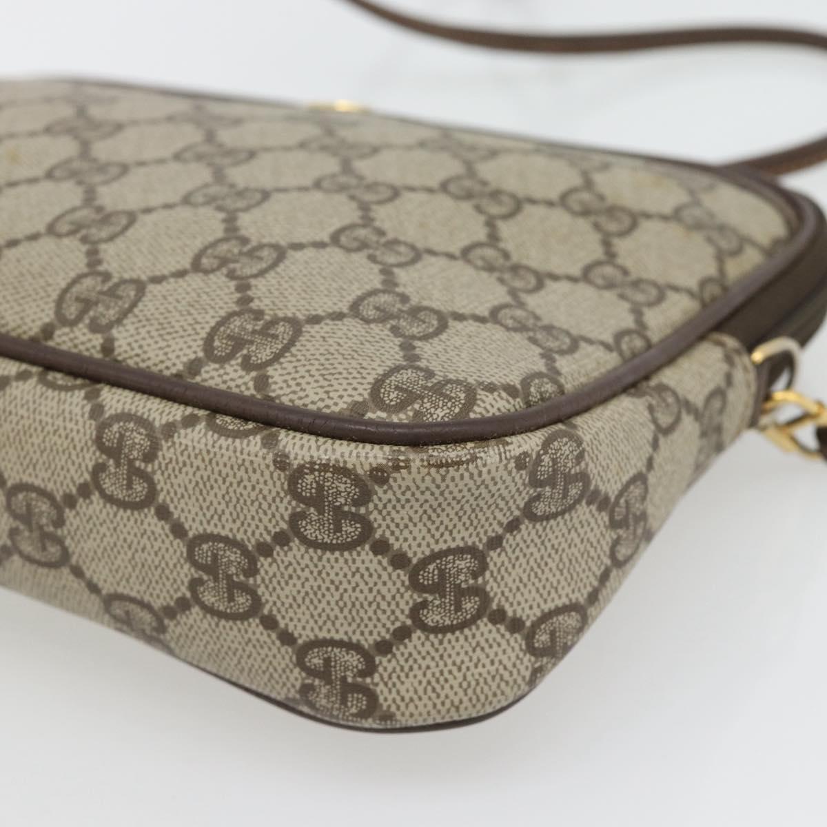 GUCCI GG Supreme Shoulder Bag PVC Beige Gold 97 02 068 Auth 182410