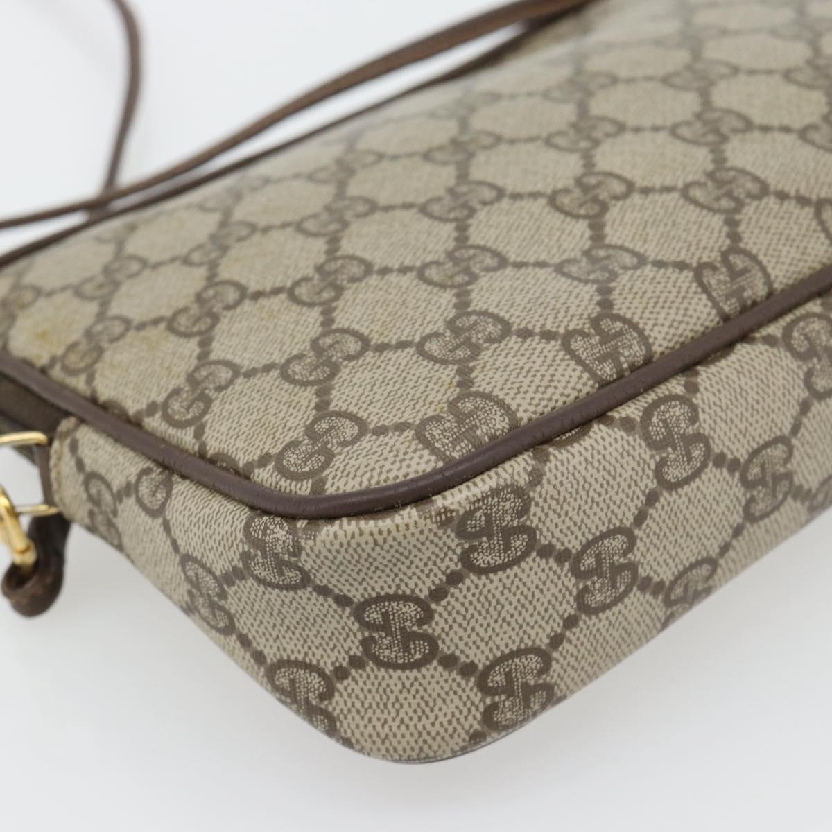 GUCCI GG Supreme Shoulder Bag PVC Beige Gold 97 02 068 Auth 182410