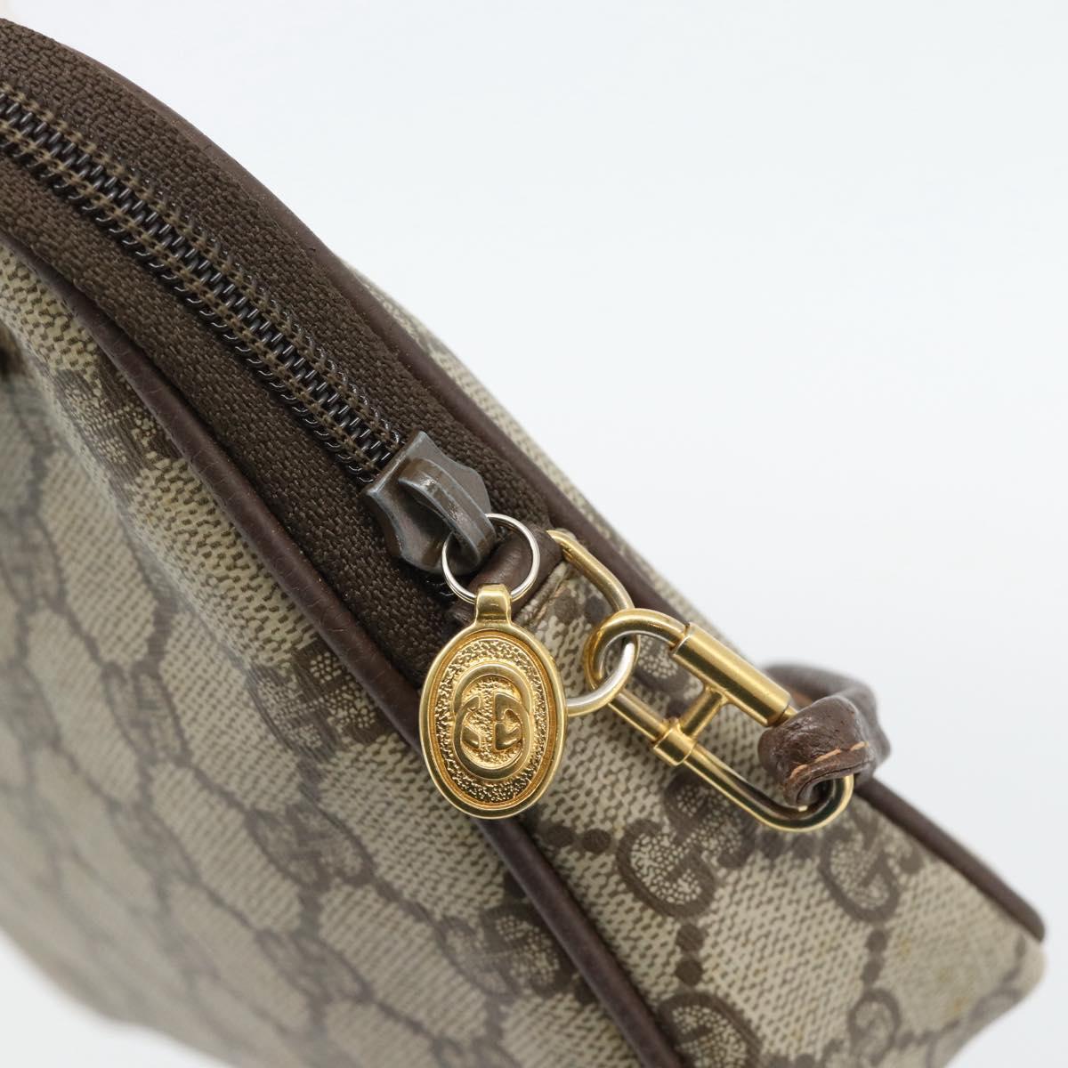 GUCCI GG Supreme Shoulder Bag PVC Beige Gold 97 02 068 Auth 182410