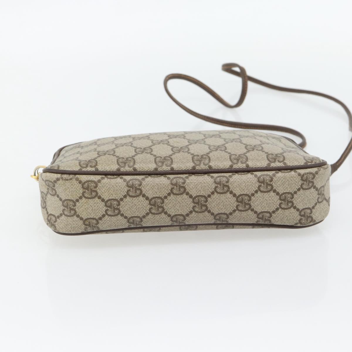GUCCI GG Supreme Shoulder Bag PVC Beige Gold 97 02 068 Auth 182410