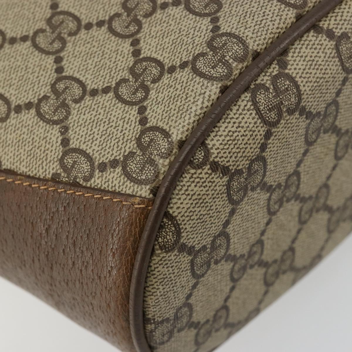 GUCCI GG Supreme Web Sherry Line Bag PVC Beige Gold 904 02 081 Auth 182411