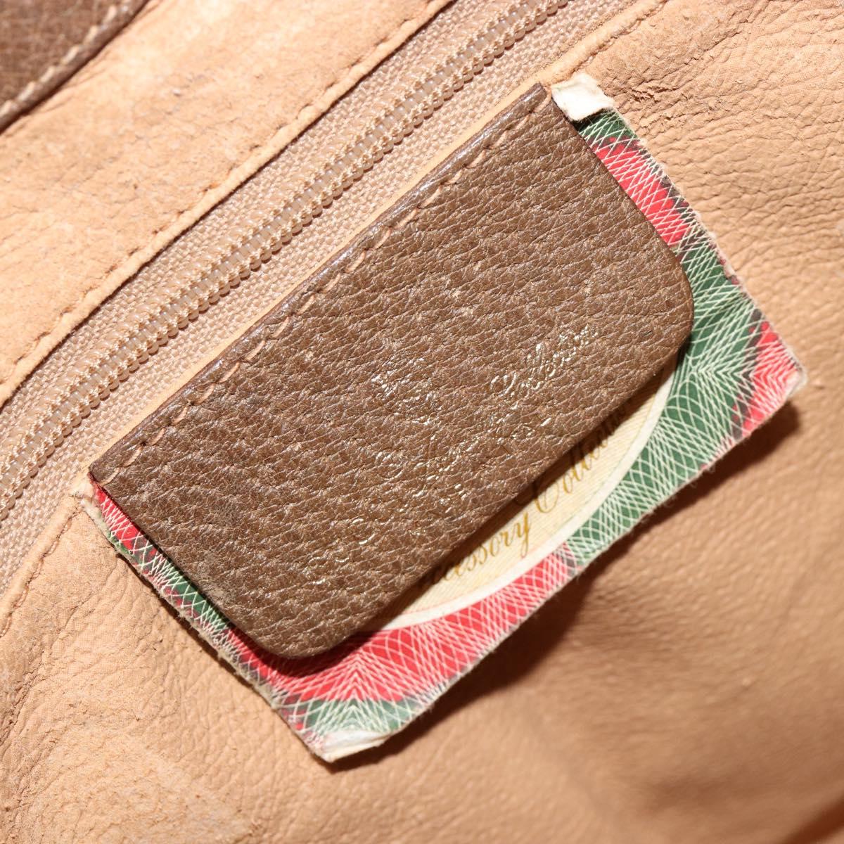 GUCCI GG Supreme Web Sherry Line Bag PVC Beige Gold 904 02 081 Auth 182411