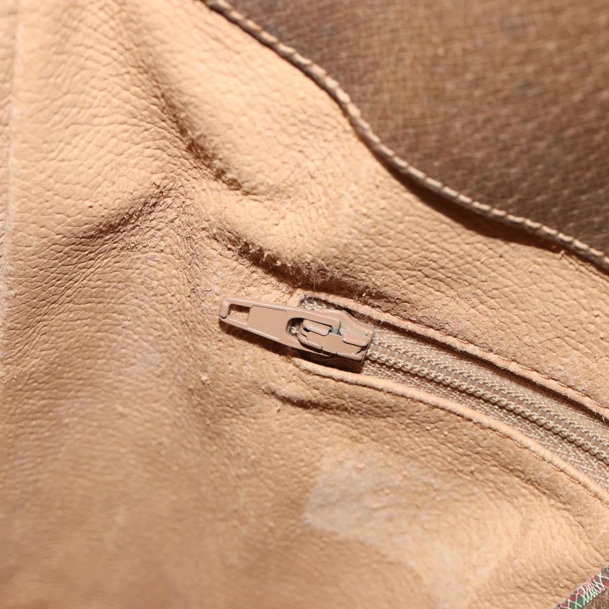 GUCCI GG Supreme Web Sherry Line Bag PVC Beige Gold 904 02 081 Auth 182411