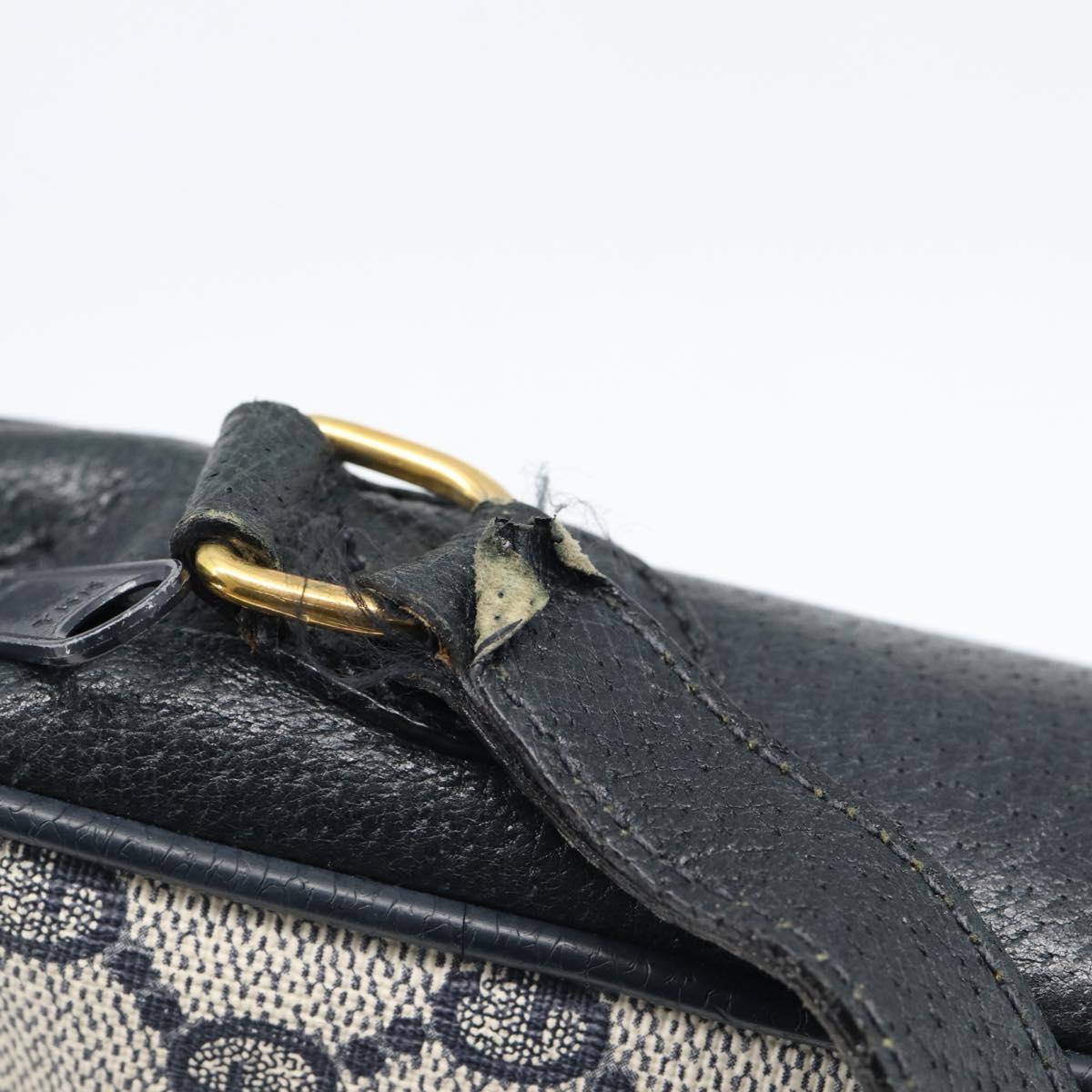 GUCCI GG Supreme Sherry Line Shoulder Bag PVC Navy Gold Auth 182412