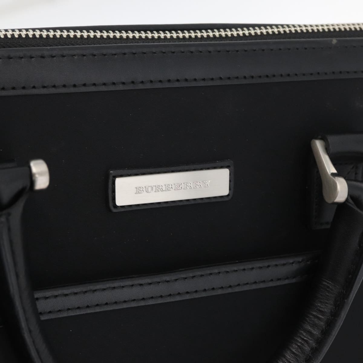BURBERRY Business Bag Nylon 2way Black Silver Auth 182417