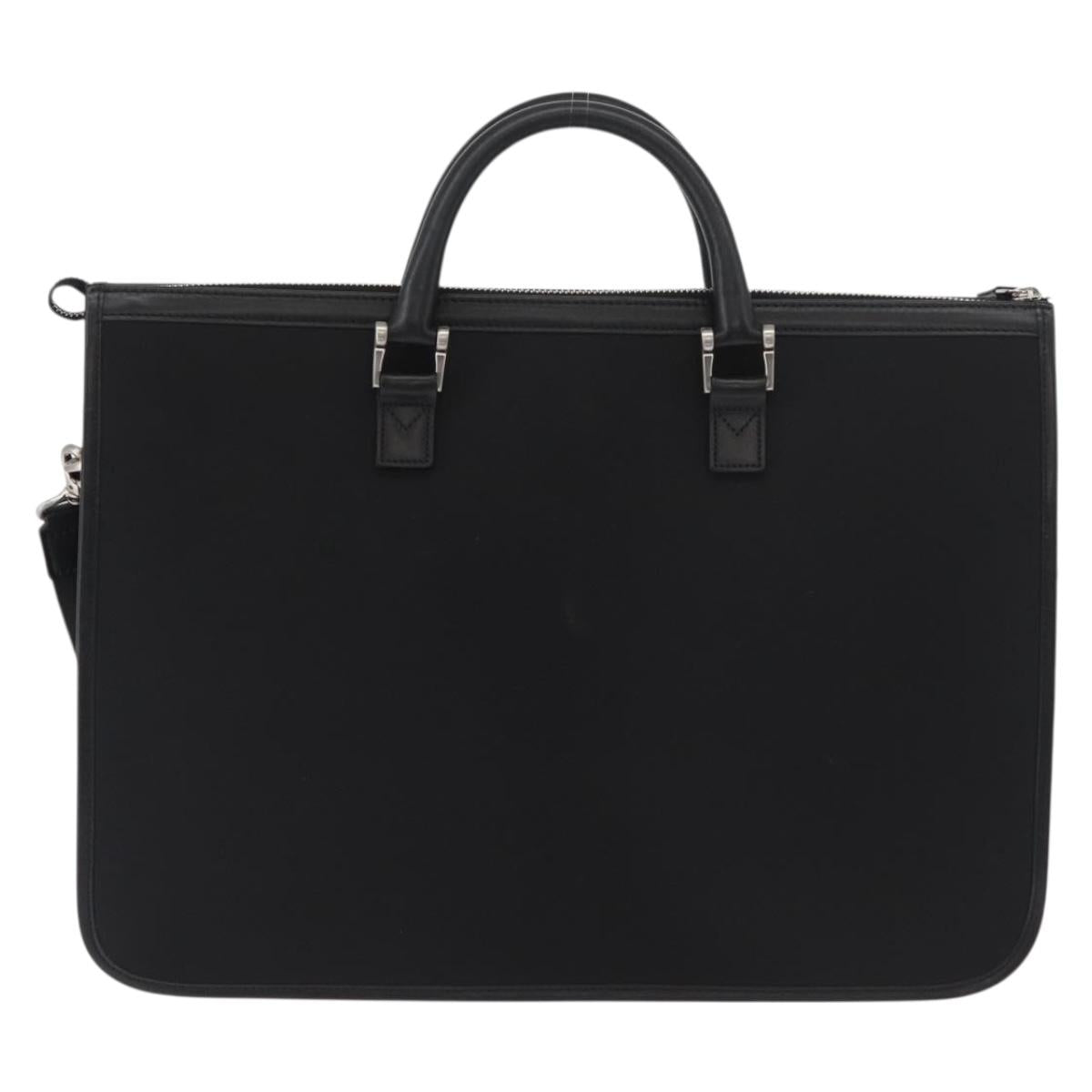 BURBERRY Business Bag Nylon 2way Black Silver Auth 182417