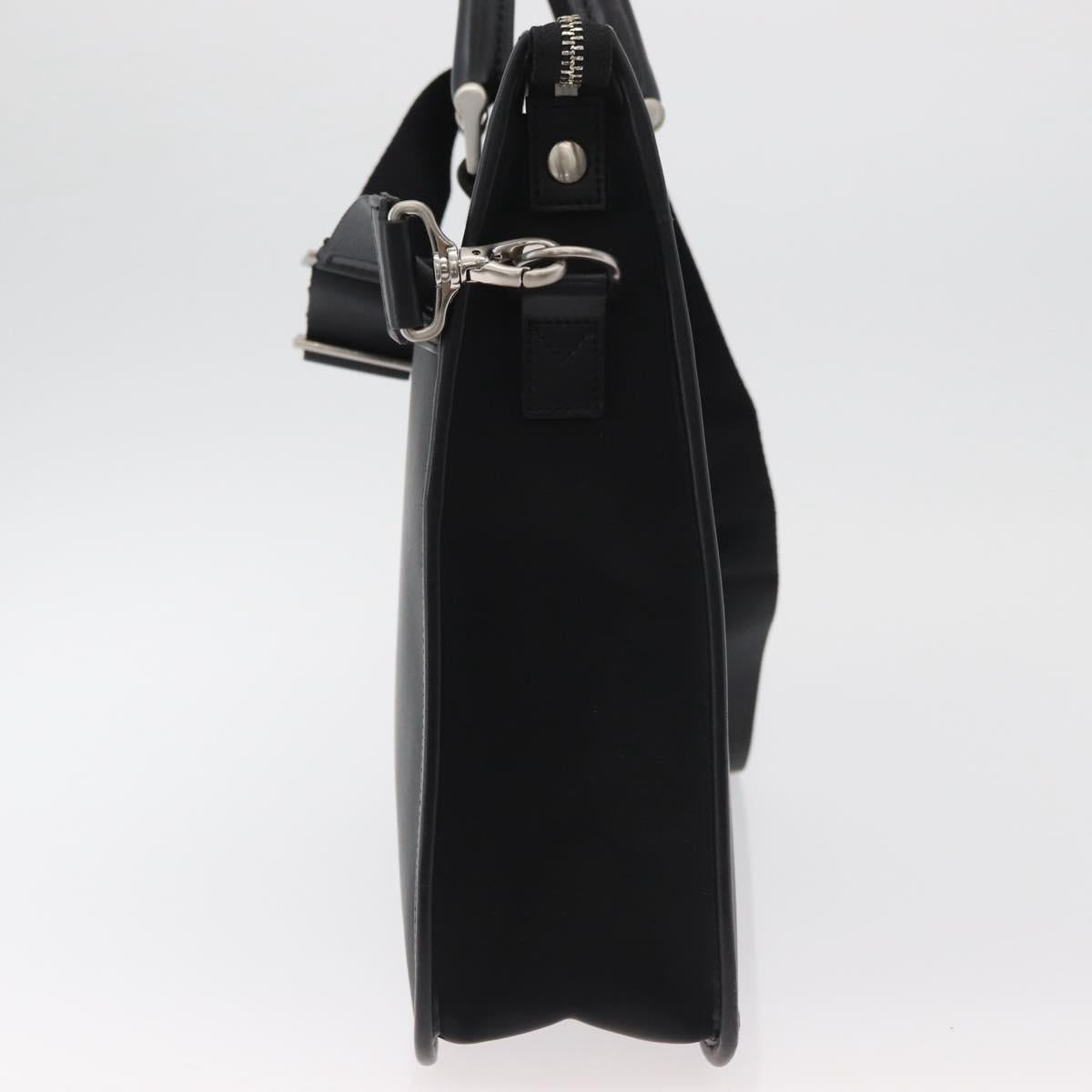 BURBERRY Business Bag Nylon 2way Black Silver Auth 182417