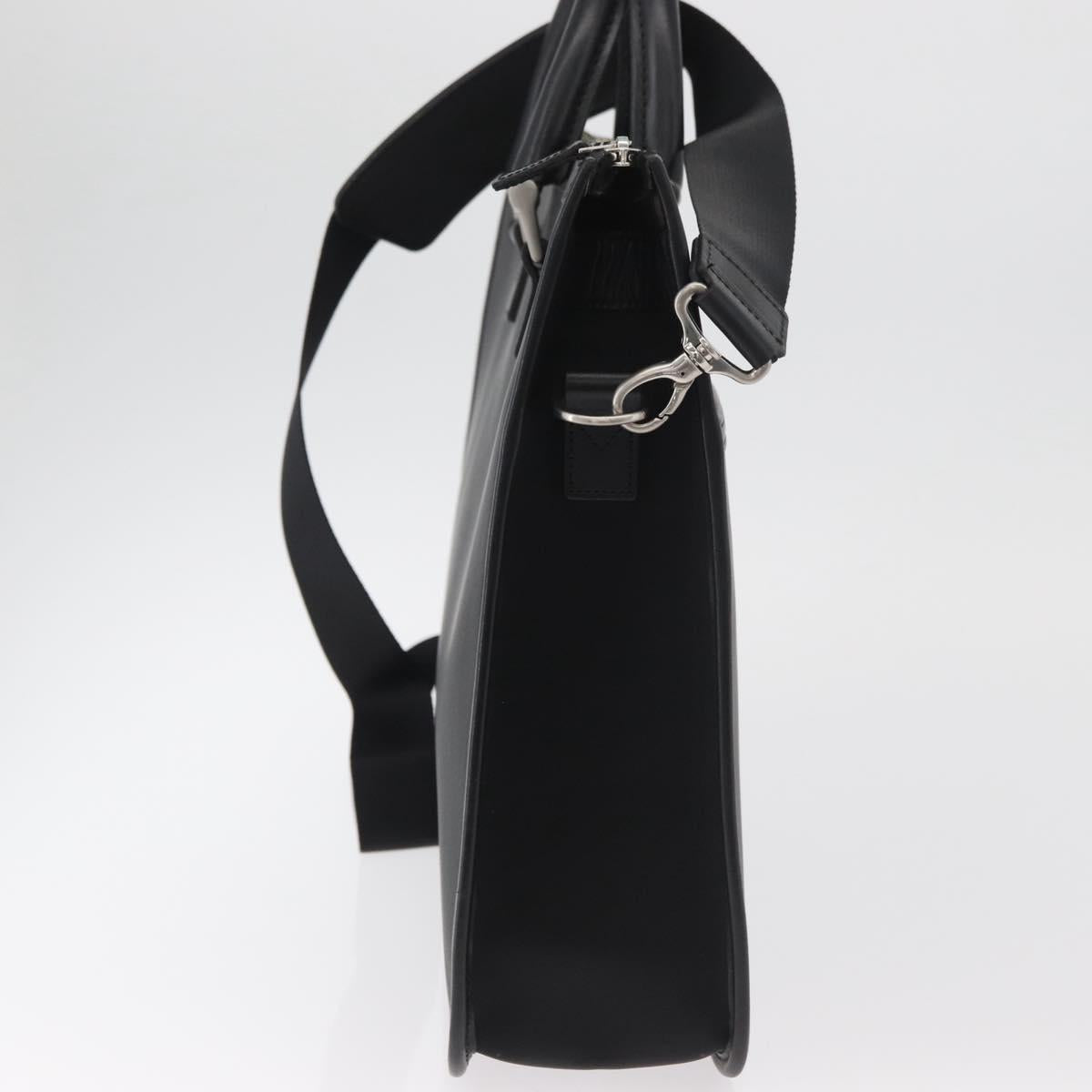 BURBERRY Business Bag Nylon 2way Black Silver Auth 182417