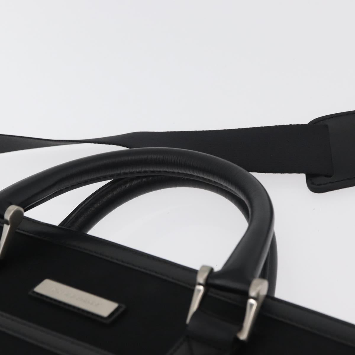 BURBERRY Business Bag Nylon 2way Black Silver Auth 182417