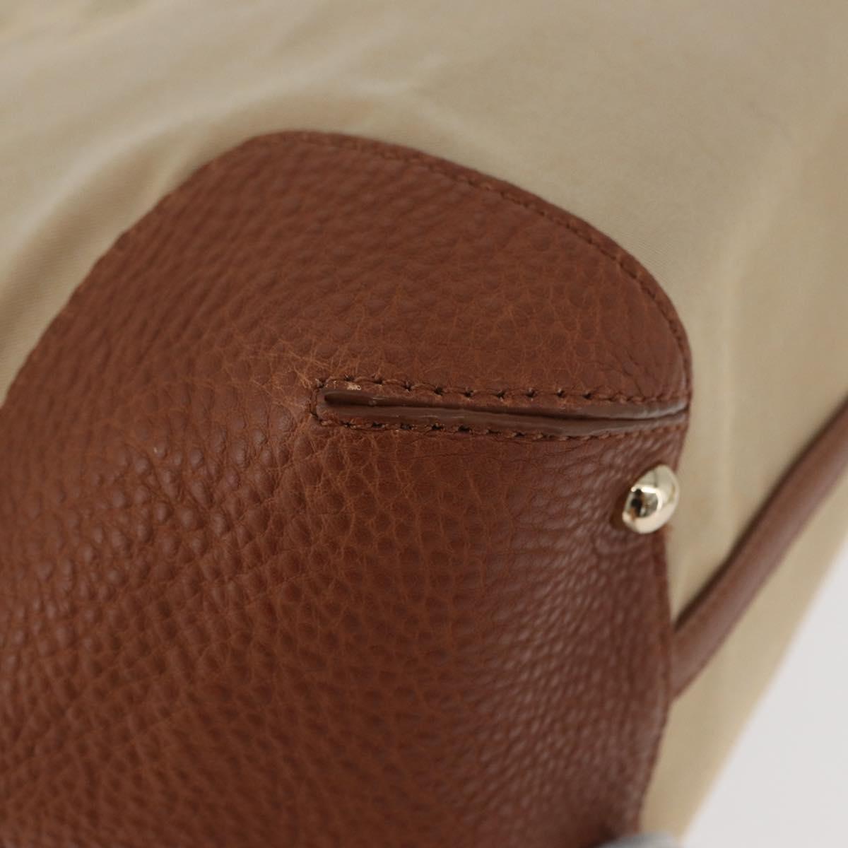 BURBERRY Tote Bag Canvas Beige Gold Auth 182423