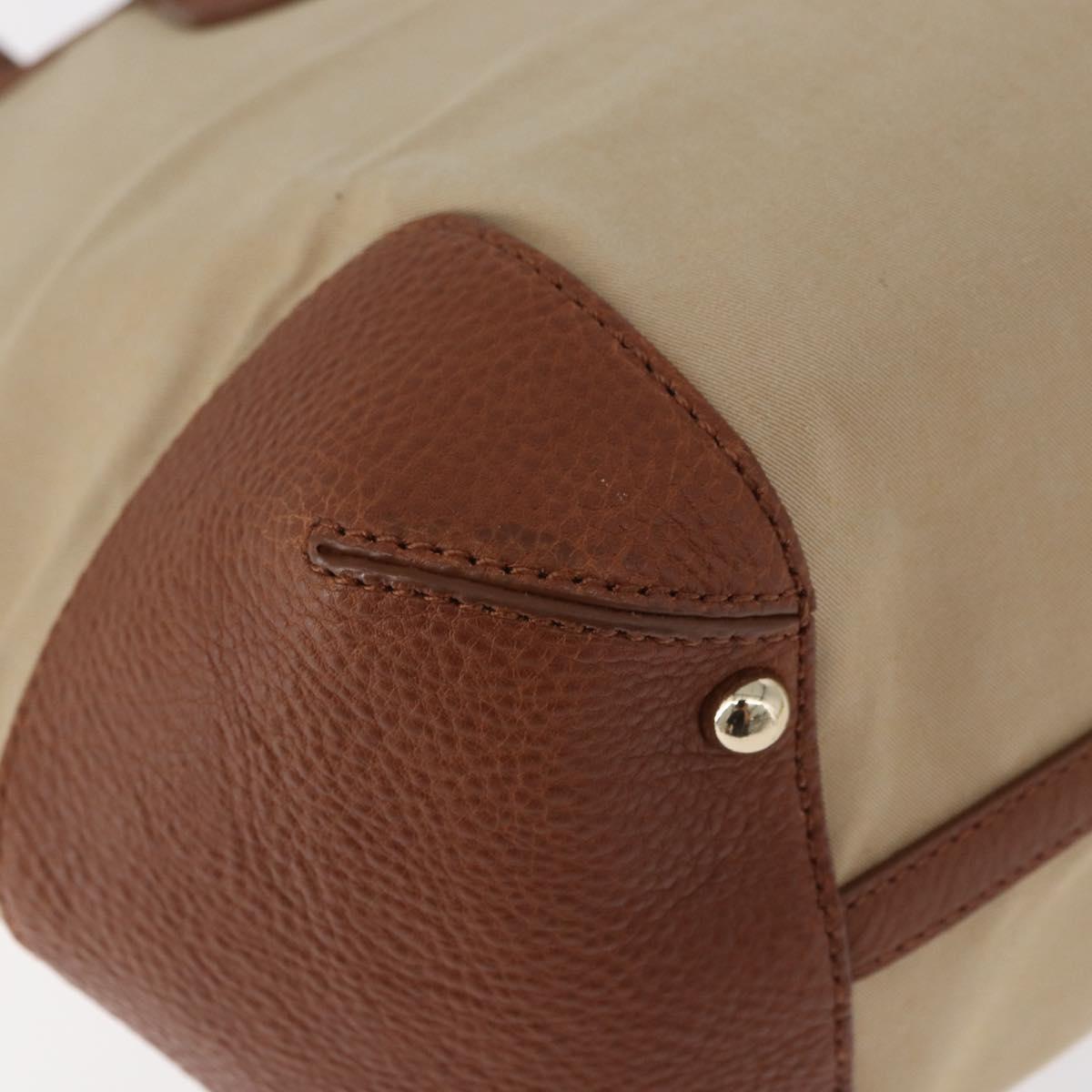 BURBERRY Tote Bag Canvas Beige Gold Auth 182423