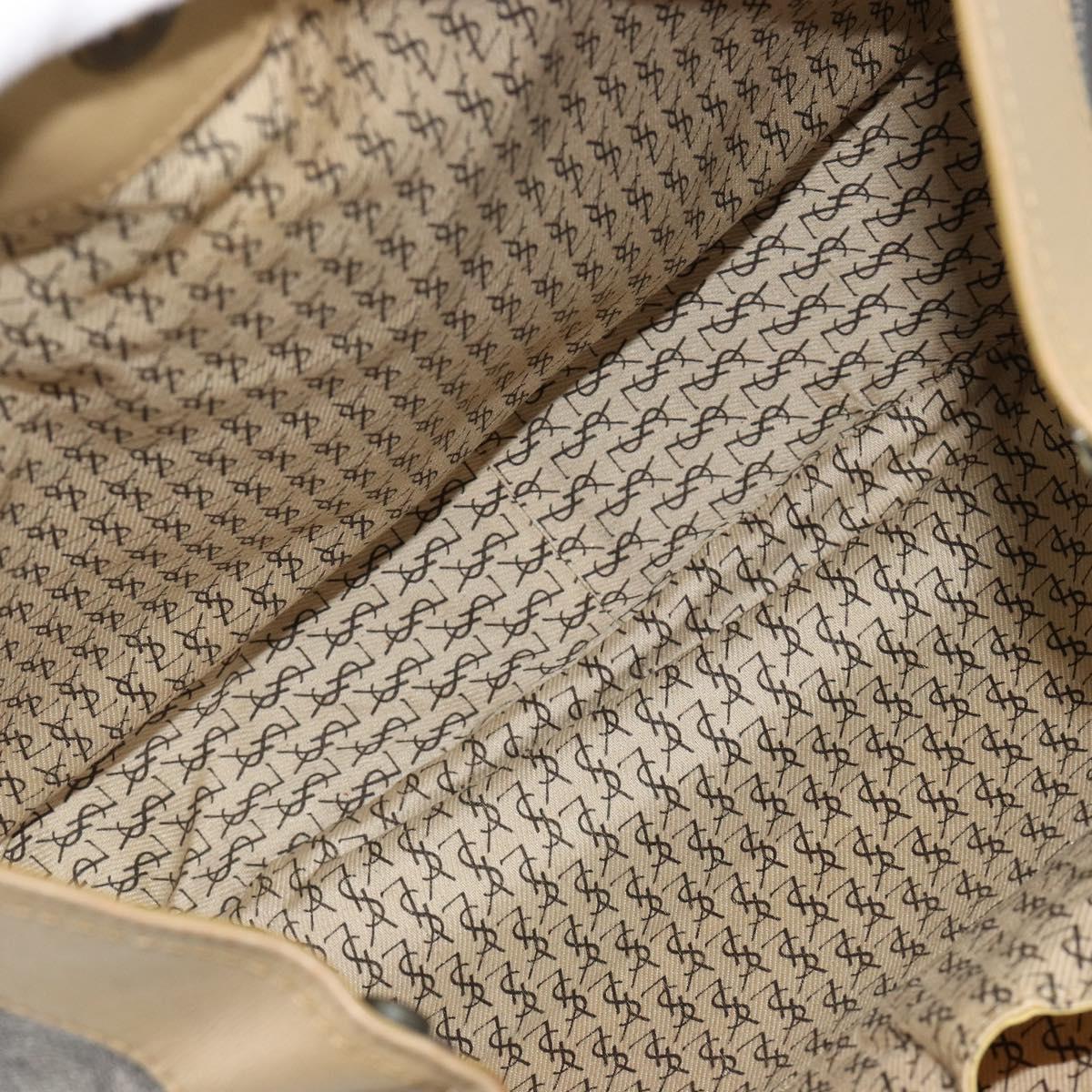 SAINT LAURENT Tote Bag PVC Canvas Brown Auth 182427