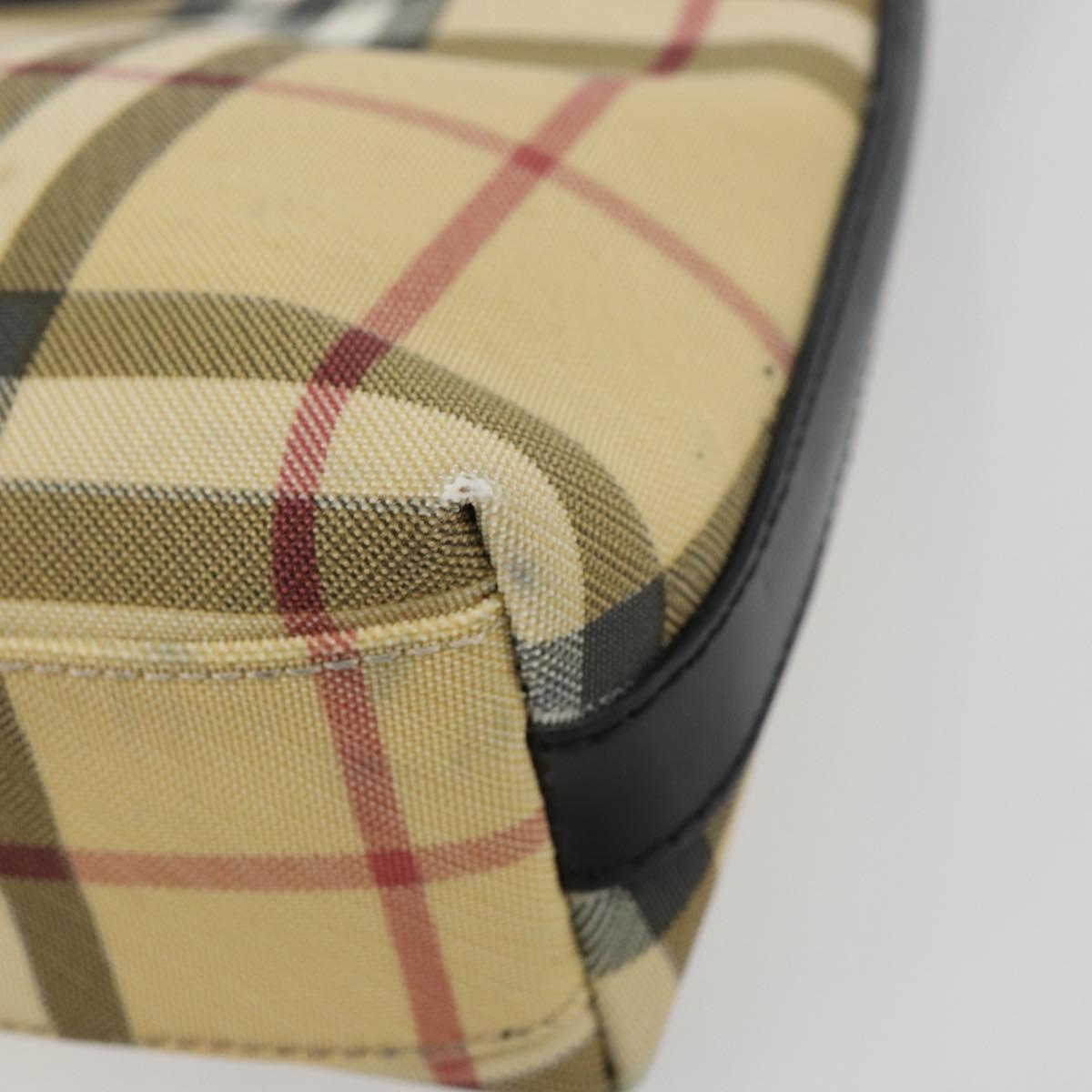 BURBERRY Nova Check Shoulder Bag PVC Beige Auth 182439