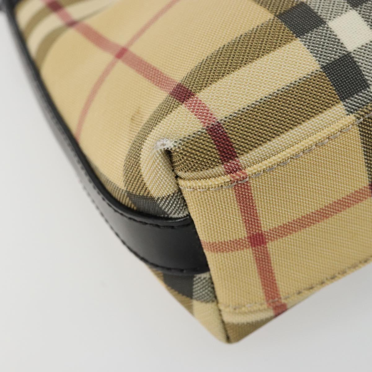 BURBERRY Nova Check Shoulder Bag PVC Beige Auth 182439