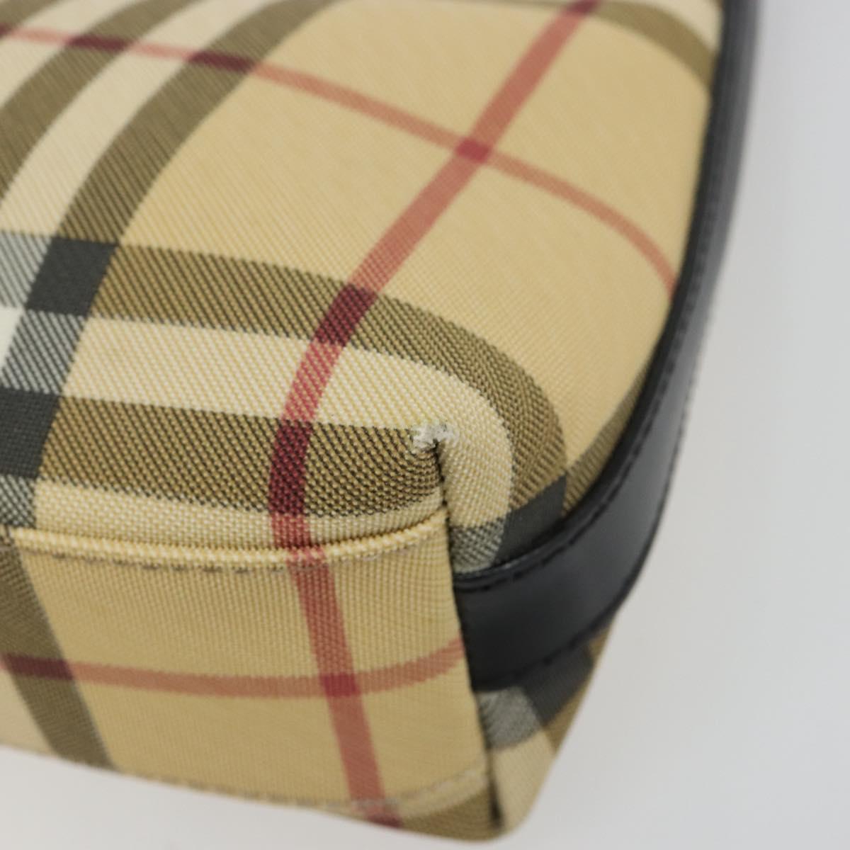 BURBERRY Nova Check Shoulder Bag PVC Beige Auth 182439
