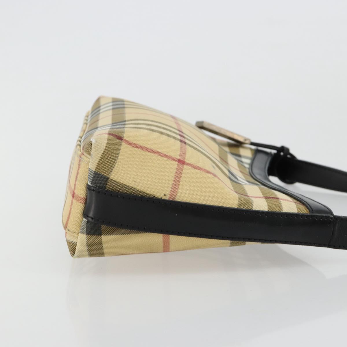 BURBERRY Nova Check Shoulder Bag PVC Beige Auth 182439
