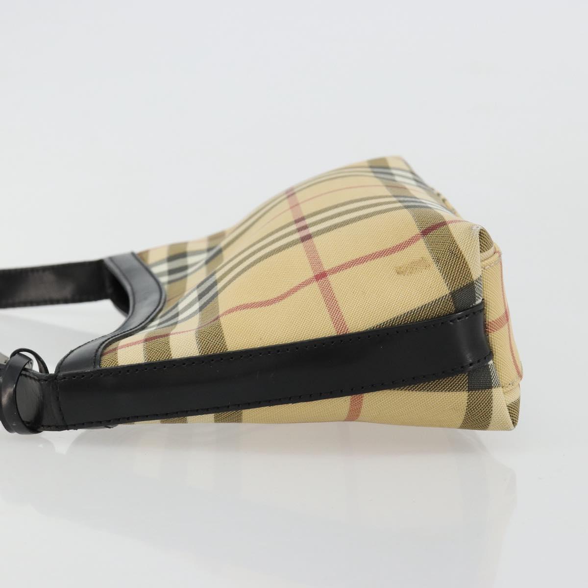 BURBERRY Nova Check Shoulder Bag PVC Beige Auth 182439