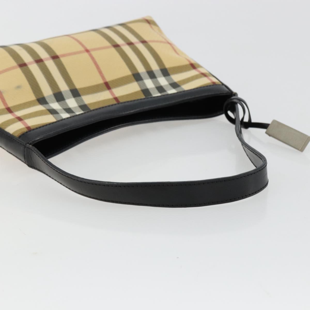 BURBERRY Nova Check Shoulder Bag PVC Beige Auth 182439