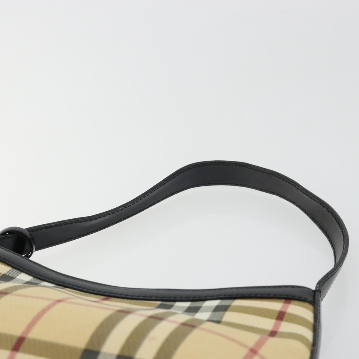 BURBERRY Nova Check Shoulder Bag PVC Beige Auth 182439