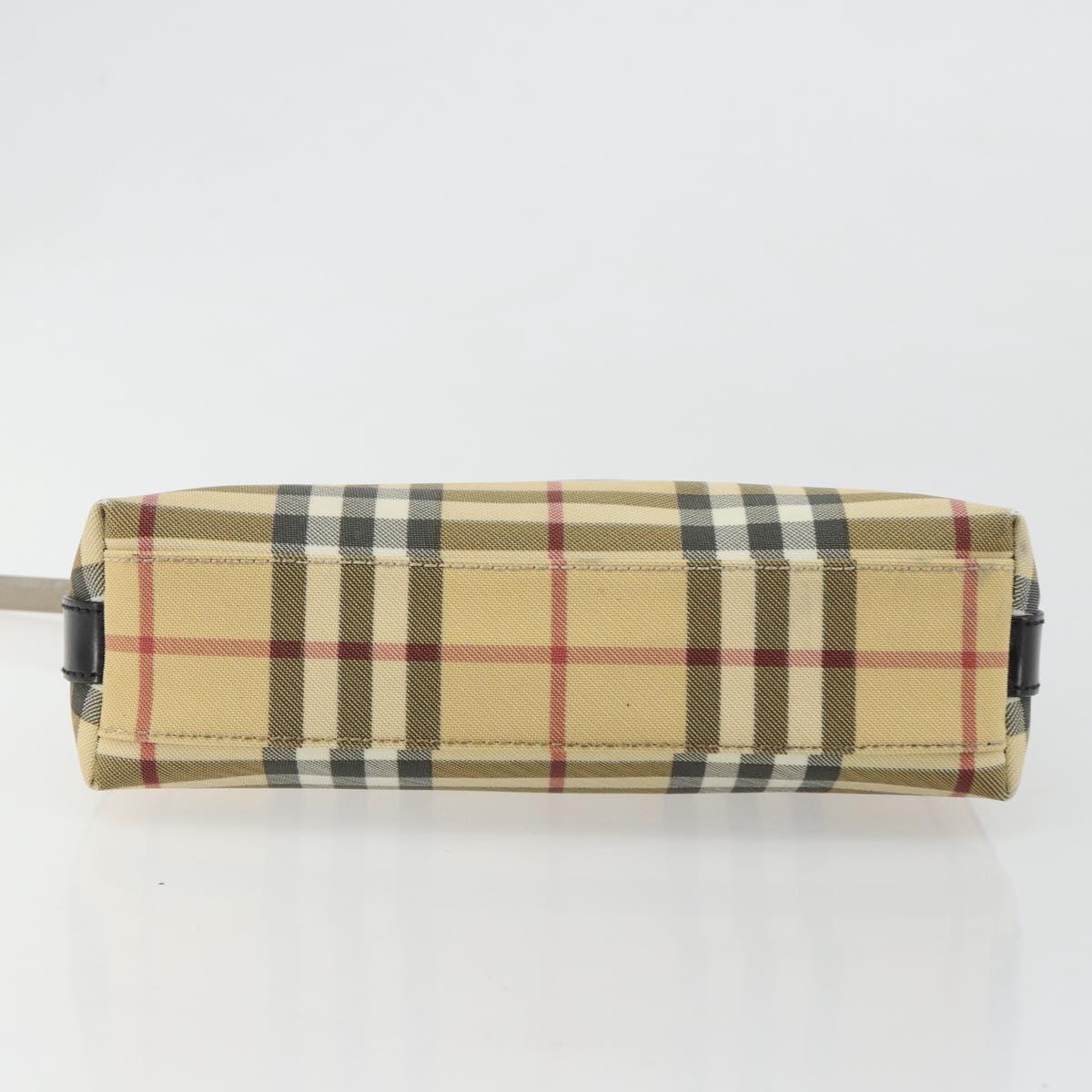 BURBERRY Nova Check Shoulder Bag PVC Beige Auth 182439