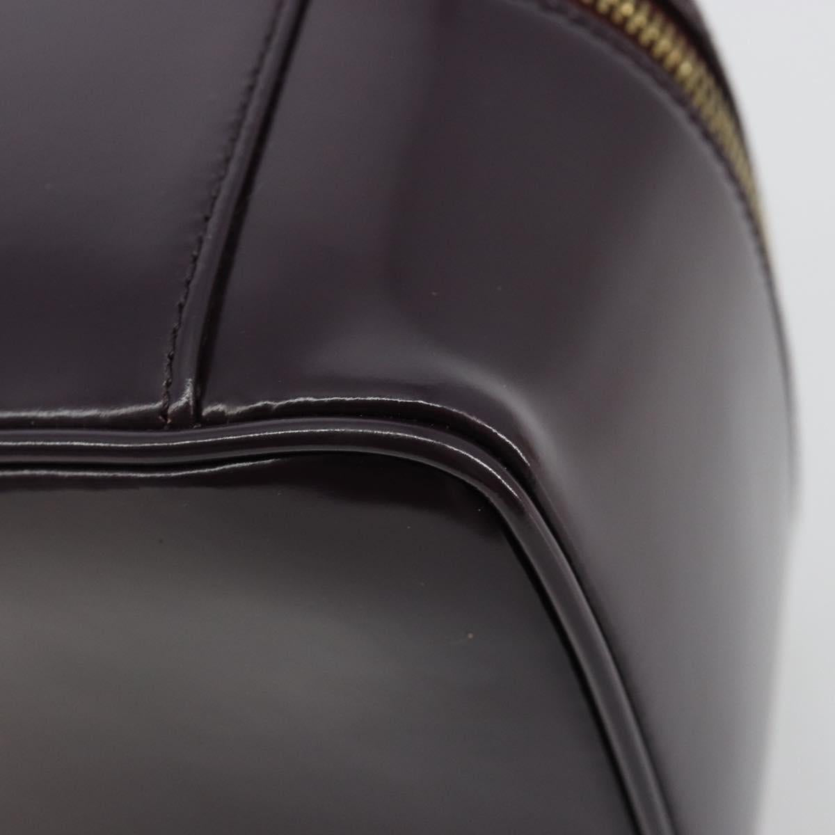 GUCCI Bamboo Vanity Hand Bag Patent leather Navy Gold 032 1956 0150 Auth 182446