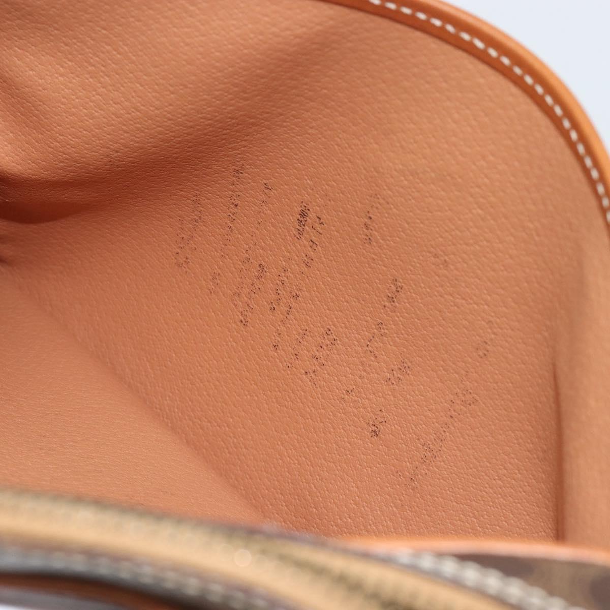 CELINE Macadam Canvas Clutch Bag PVC Leather Brown Gold Auth 182456