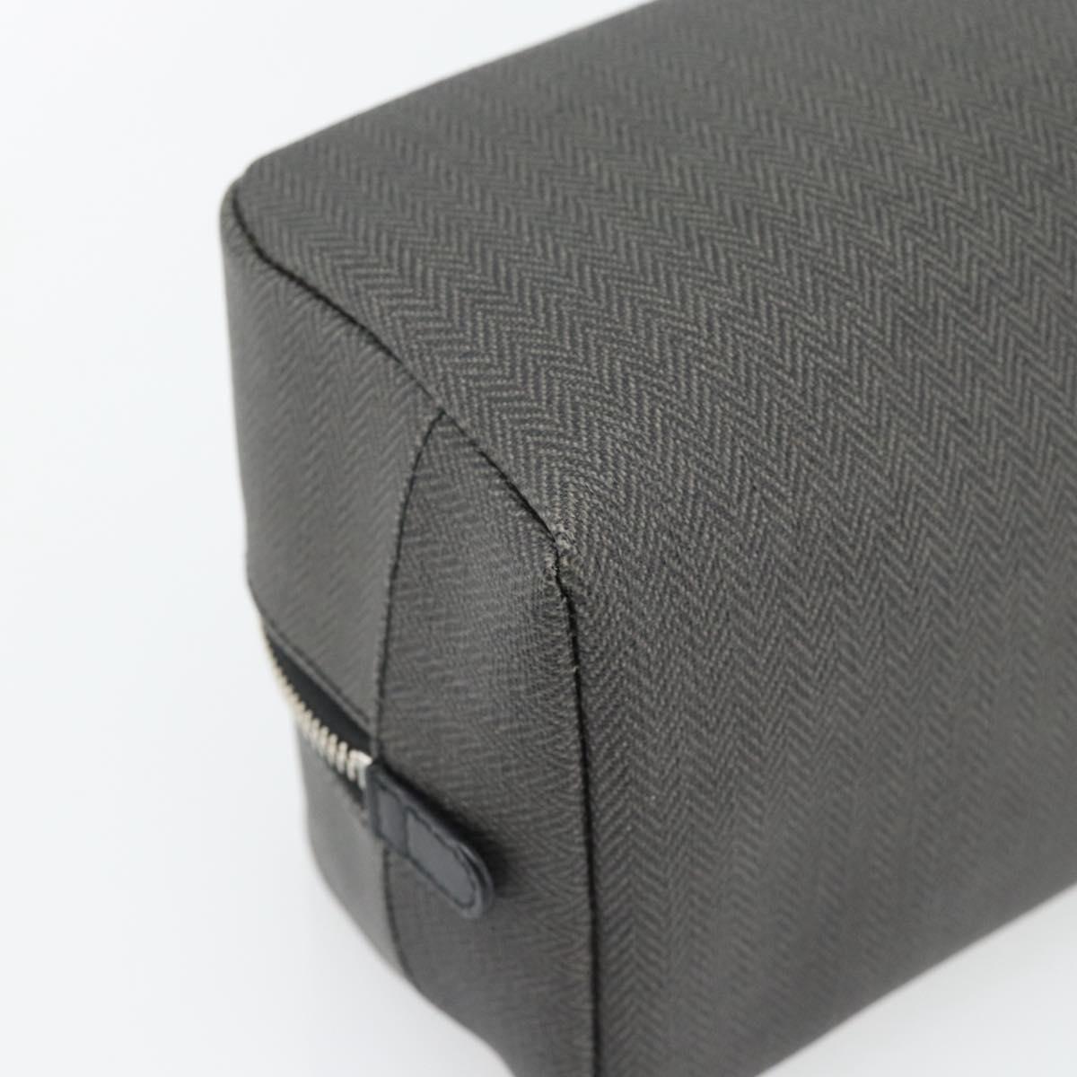 BVLGARI Clutch Bag PVC Gray Silver Auth 182460A