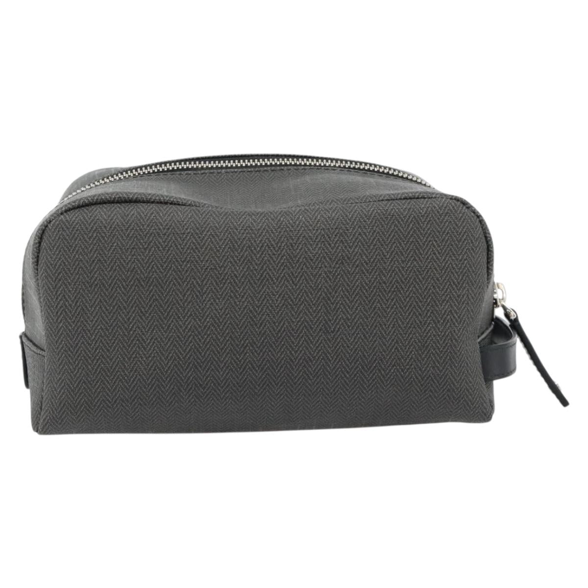 BVLGARI Clutch Bag PVC Gray Silver Auth 182460A