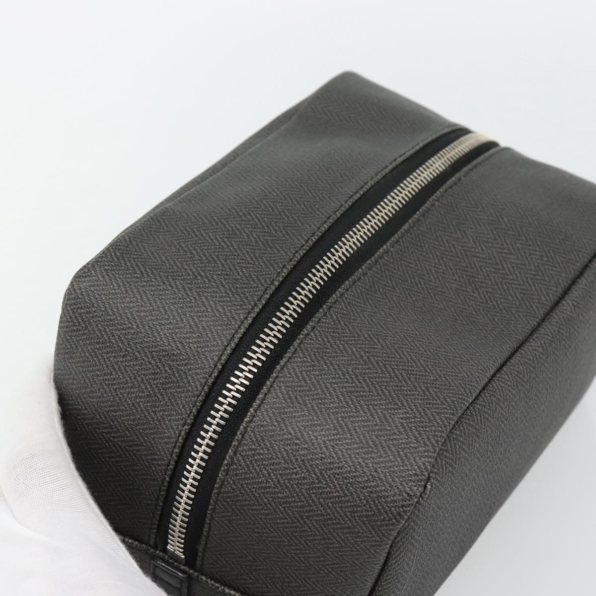 BVLGARI Clutch Bag PVC Gray Silver Auth 182460A