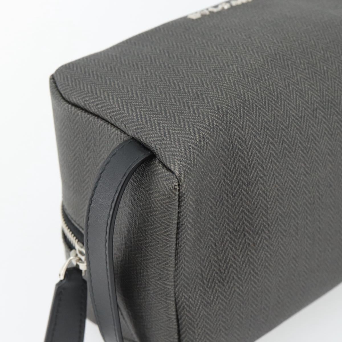 BVLGARI Clutch Bag PVC Gray Silver Auth 182460A