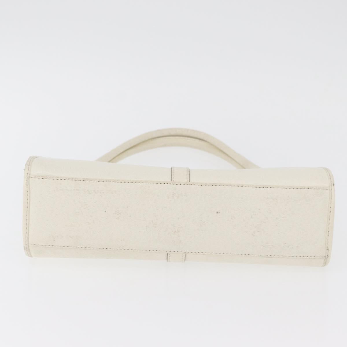 GUCCI Jackie Hand Bag Leather White Silver 002 1068 Auth 182461