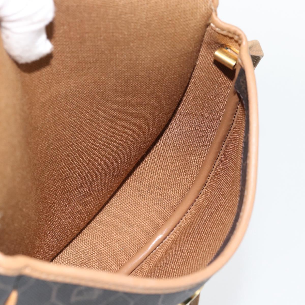 Christian Dior Honeycomb Canvas Shoulder Bag PVC Black Gold Auth 182462