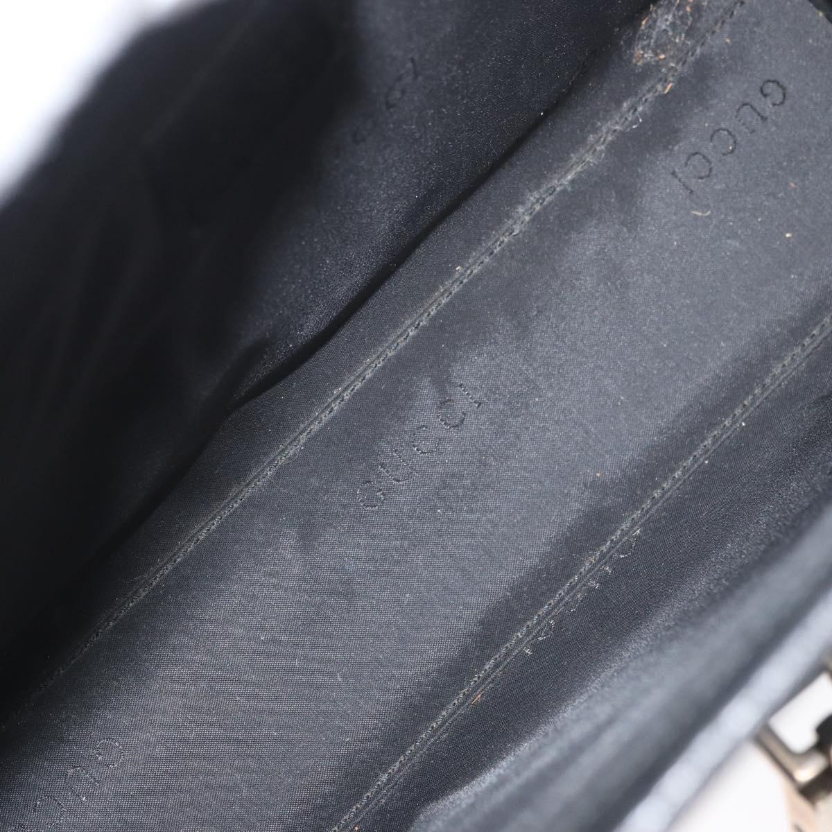 GUCCI Jackie Hand Bag Leather Black Silver 002 1073 1705 Auth 182463A