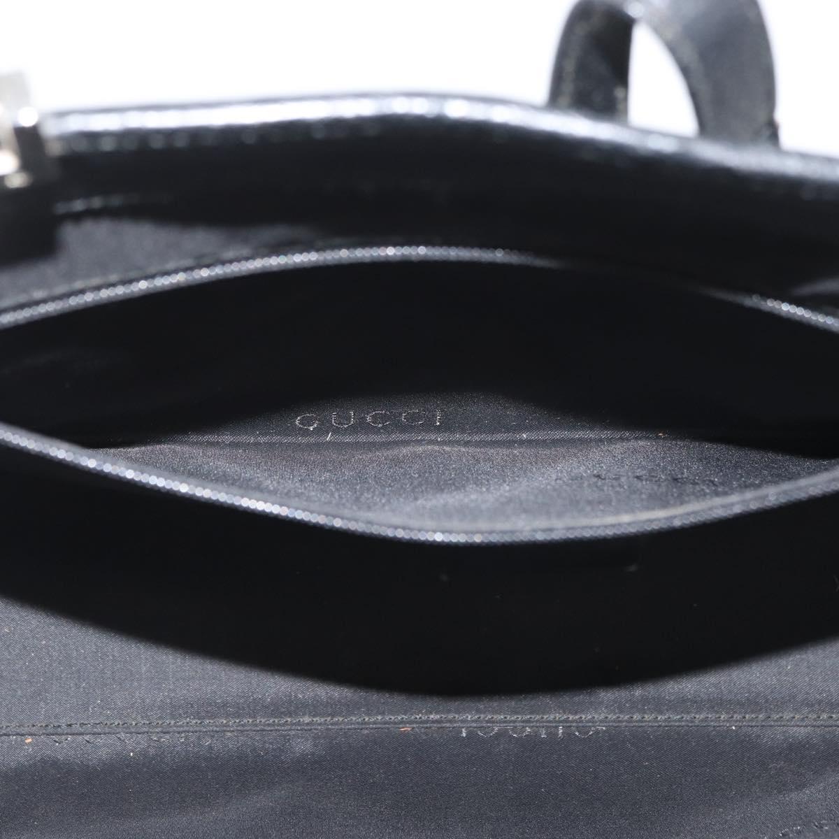 GUCCI Jackie Hand Bag Leather Black Silver 002 1073 1705 Auth 182463A