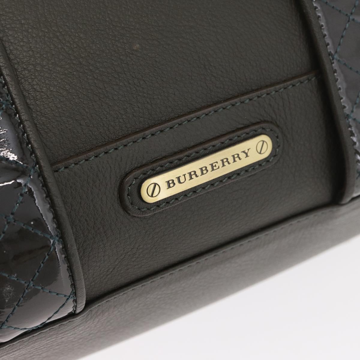 BURBERRY Tote Bag Leather Brown Gold Auth 182465