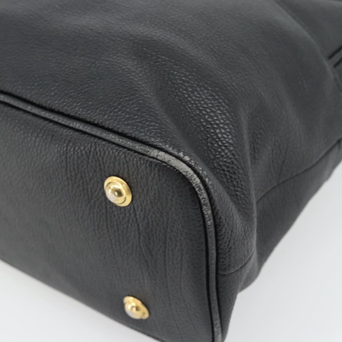 SAINT LAURENT Shoulder Bag Leather Black Gold Auth 182468A