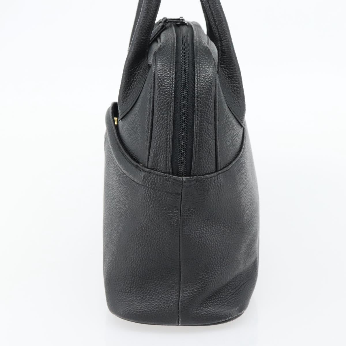 SAINT LAURENT Shoulder Bag Leather Black Gold Auth 182468A