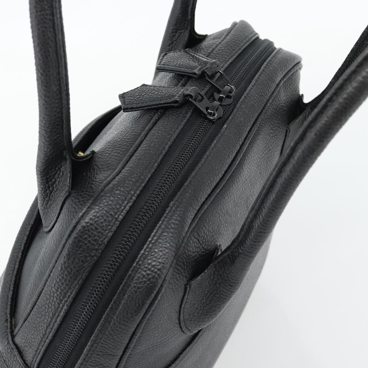 SAINT LAURENT Shoulder Bag Leather Black Gold Auth 182468A