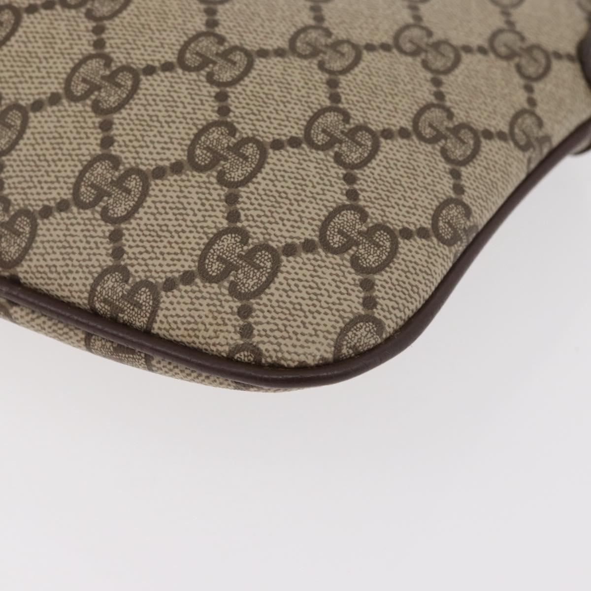 GUCCI GG Supreme Web Sherry Line Bag PVC Beige Gold 904 02 047 Auth 182470