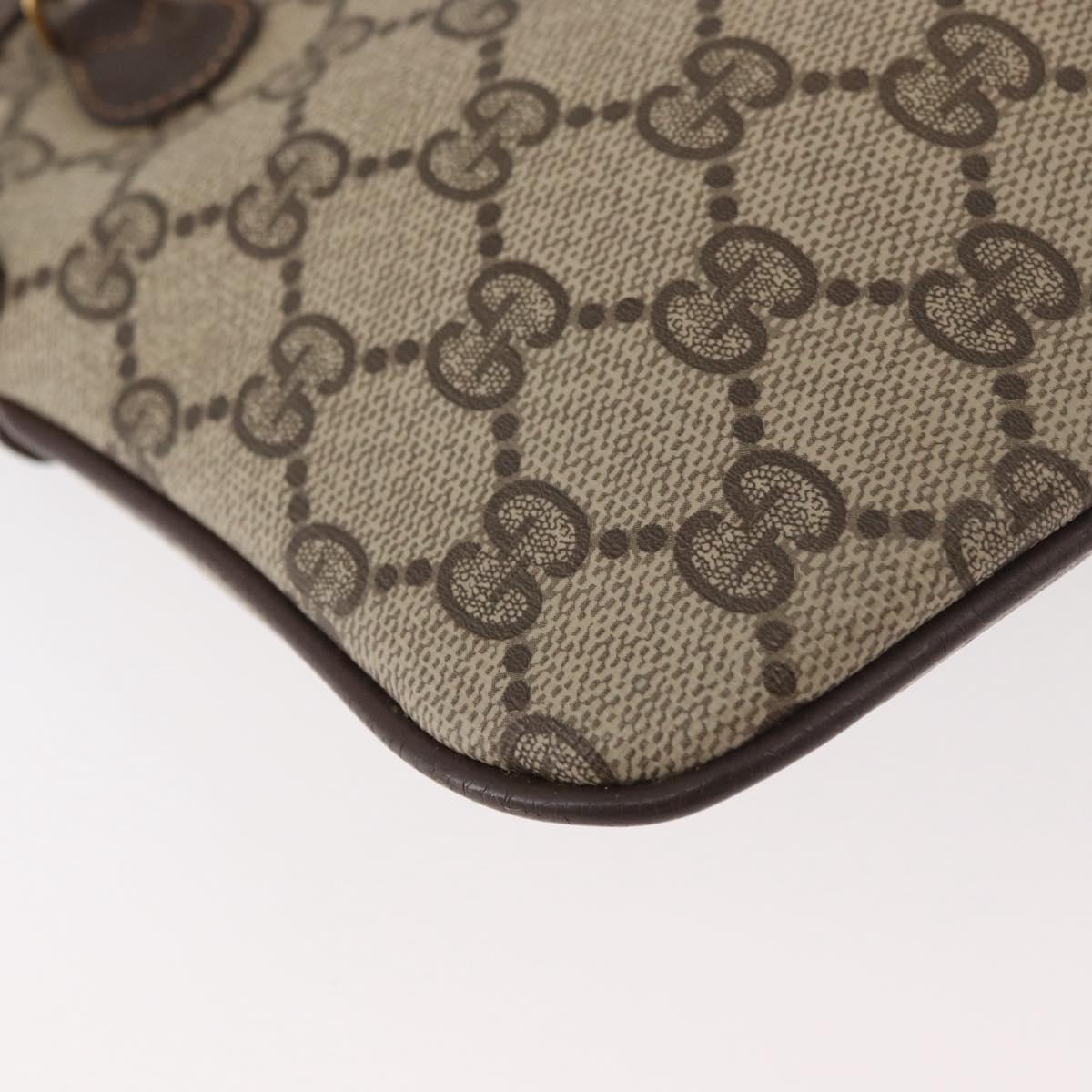 GUCCI GG Supreme Web Sherry Line Bag PVC Beige Gold 904 02 047 Auth 182470