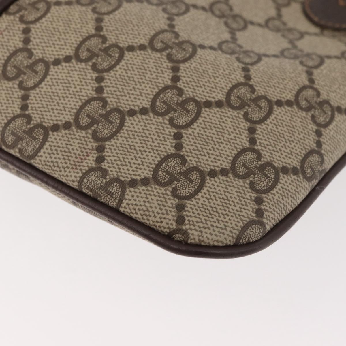 GUCCI GG Supreme Web Sherry Line Bag PVC Beige Gold 904 02 047 Auth 182470