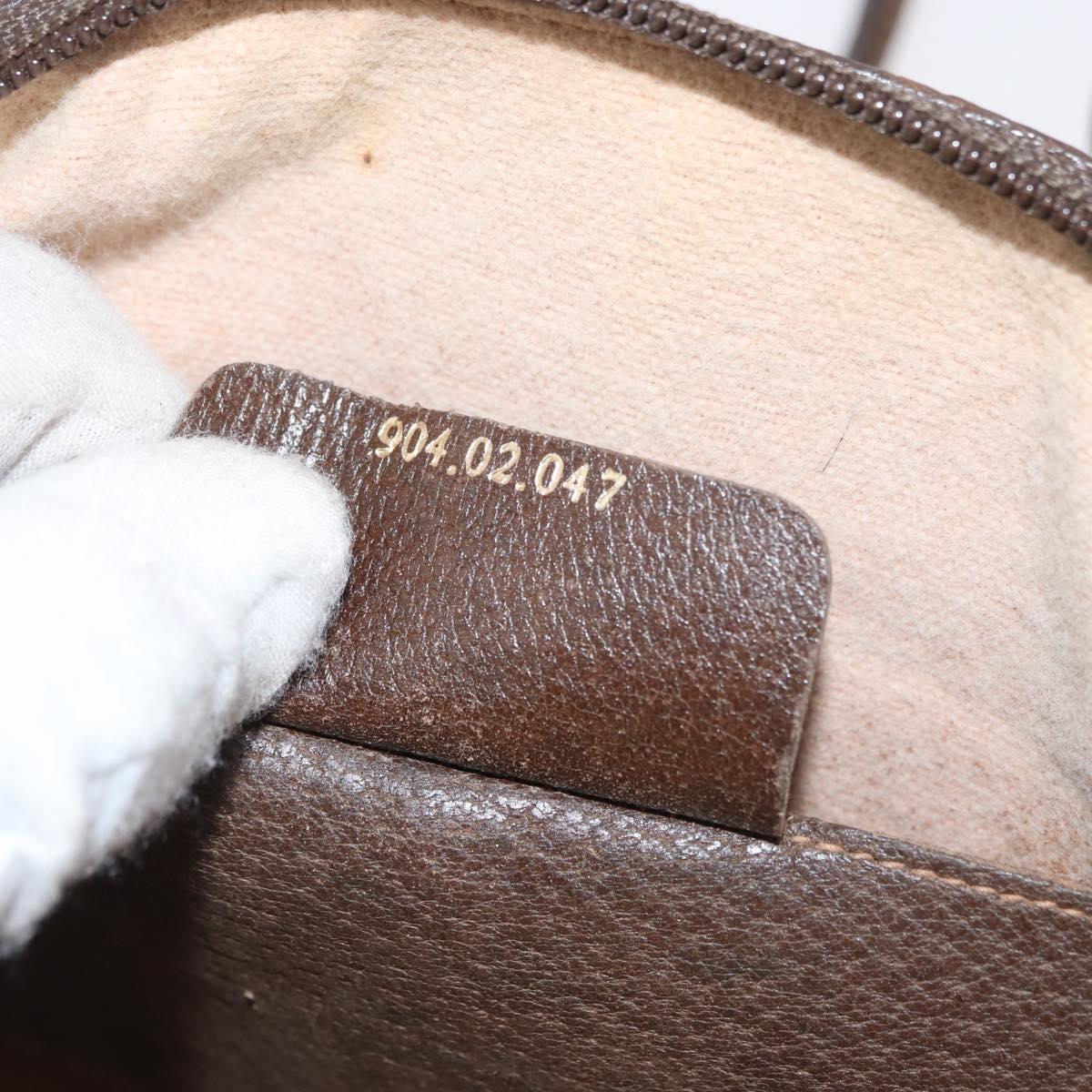GUCCI GG Supreme Web Sherry Line Bag PVC Beige Gold 904 02 047 Auth 182470