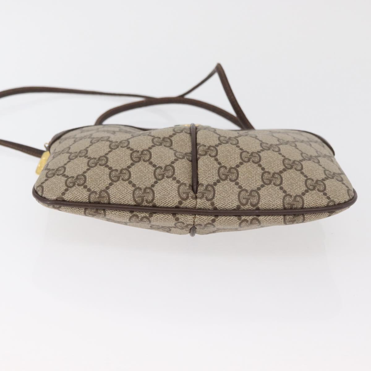 GUCCI GG Supreme Web Sherry Line Bag PVC Beige Gold 904 02 047 Auth 182470
