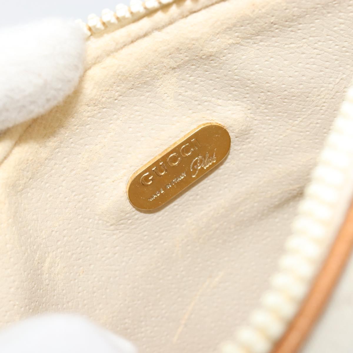 GUCCI GG Plus Supreme Shoulder Bag PVC White Gold Auth 182471