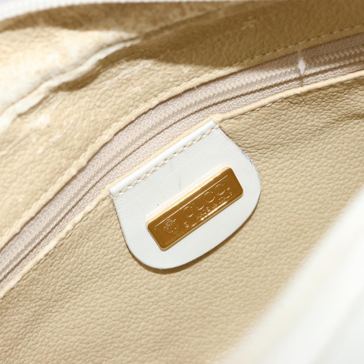 GUCCI Flora Shoulder Bag PVC White Gold 007 113 0115 Auth 182472