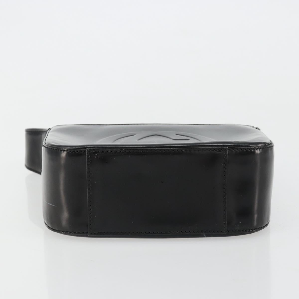 GUCCI Soho Hand Bag Patent leather Black Silver 007 0249 Auth 182478
